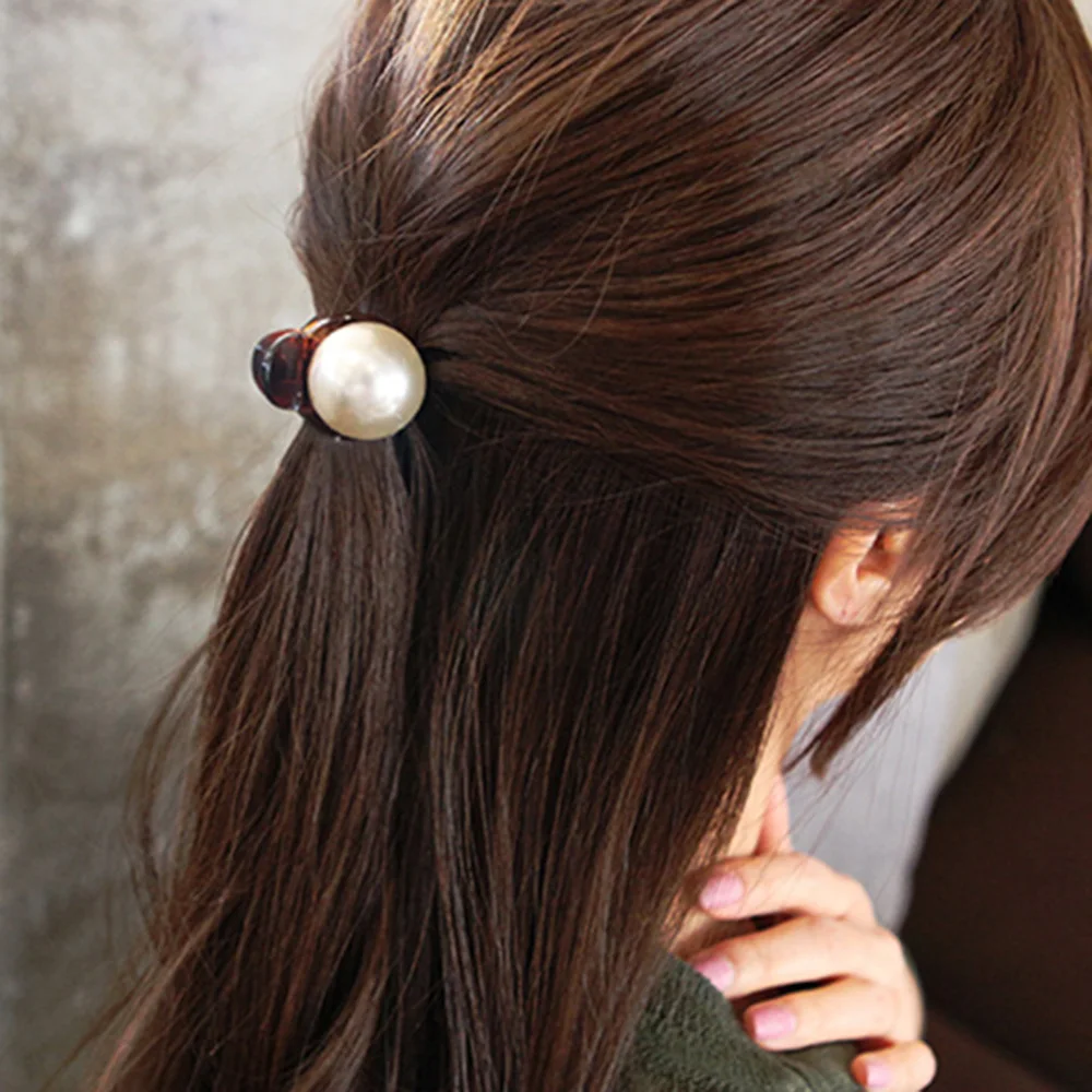 

2019 New Fashion Simple Style 1 PCS Women Girls Pearl and Rhinestone Decorated Hair Clip Pin Claw Hair Accessories Styling Tools