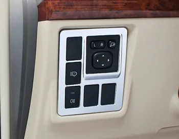 

Left hand drive ABS Chrome Inner Headlight Fog Light Button Frame Cover Trim For Toyota Land Cruiser Prado FJ150 2010 - 2017