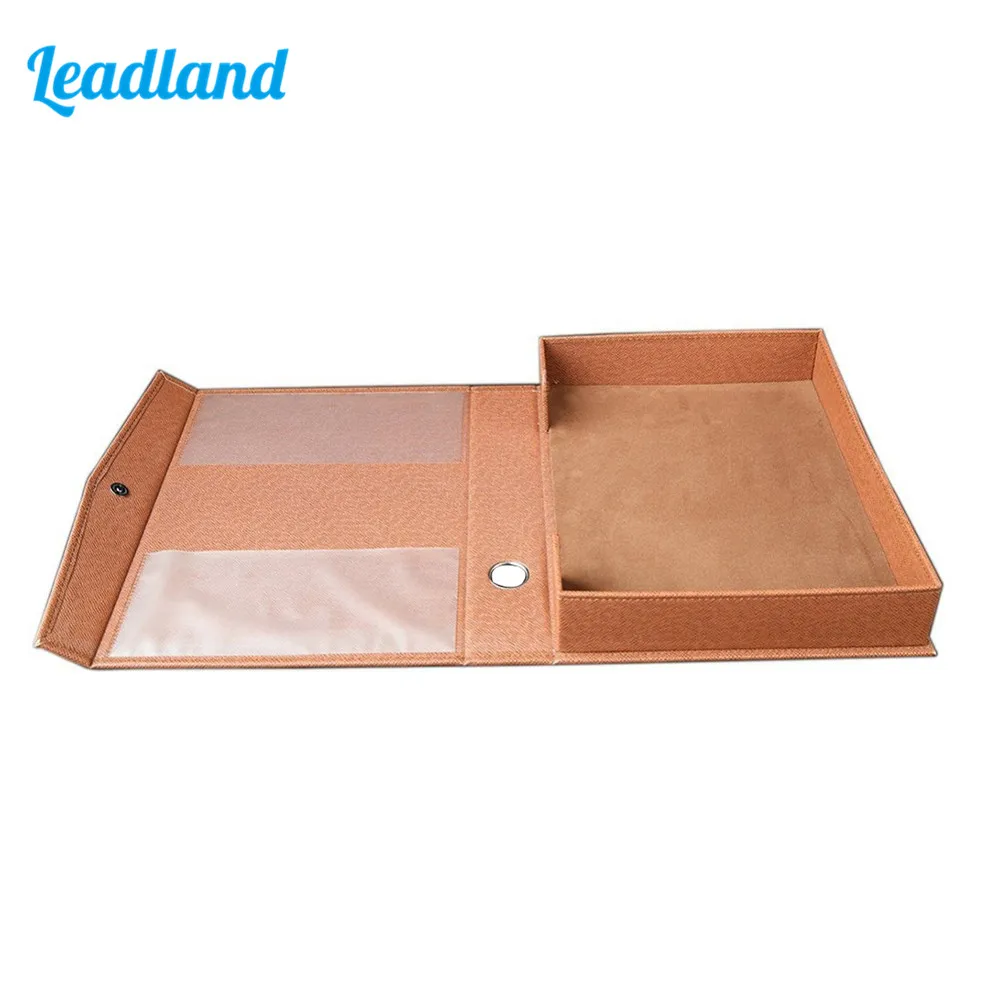 

PU Leather A4 File Folder Document Box Organizer Office Gift