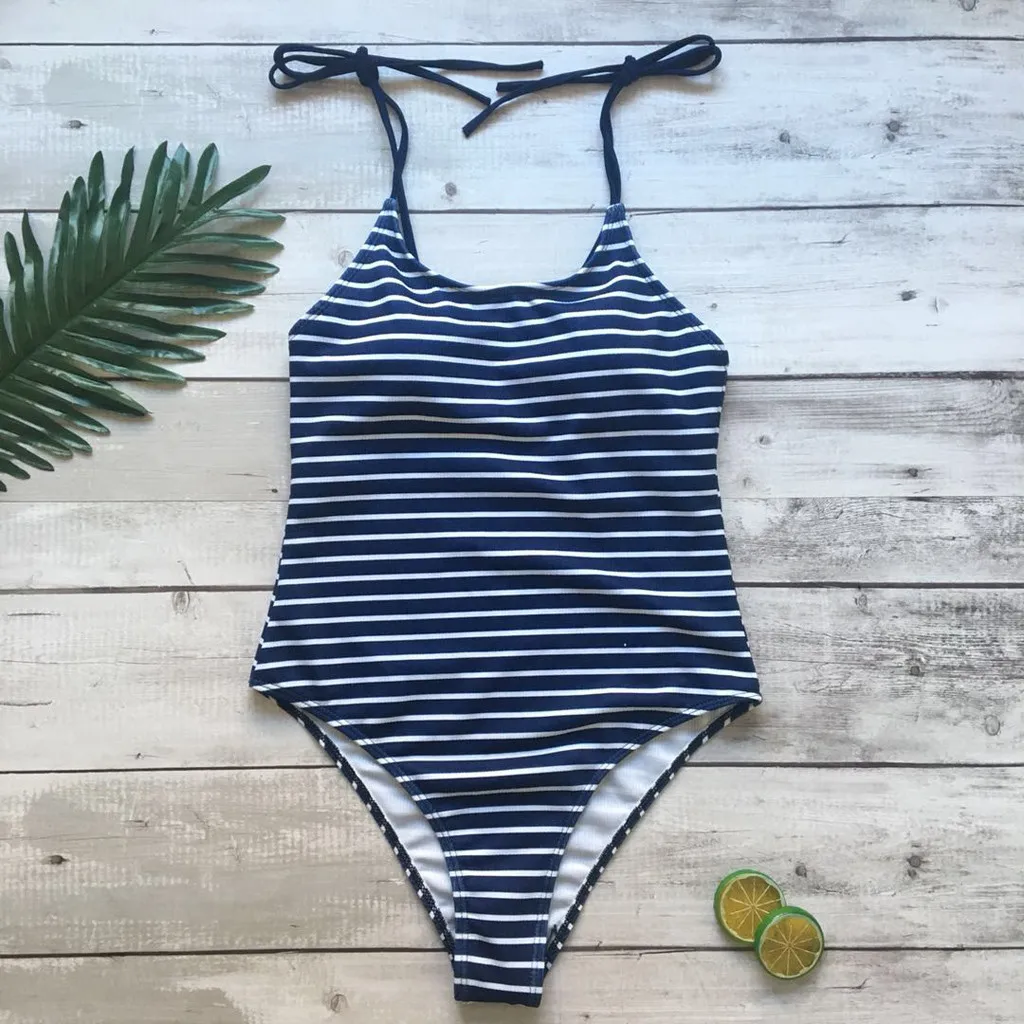 

2019 Sexy One Piece Thong Bandage Swimwear Women Print Push-Up Padded Beach Bathing Swimsuits Beachwear Swimwear L326