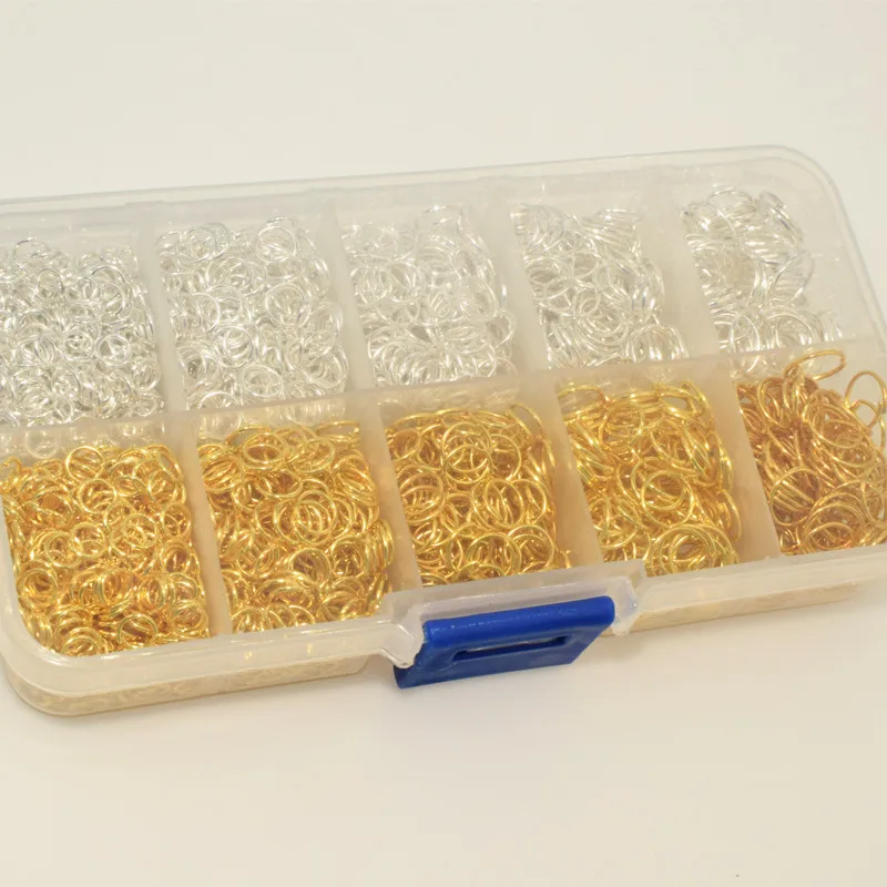 

1 Box Mixed Silver And Yellow Gold Open Jump Rings 3mm-9mm (2500 Pcs Assorted) For DIY PJ041