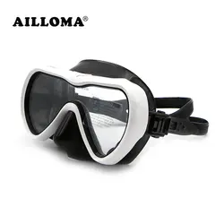 AILLOMA очки для подводного плавания силиконовые противотуманные плавательные маски для взрослых закаленное стекло цельные линзы спортивное