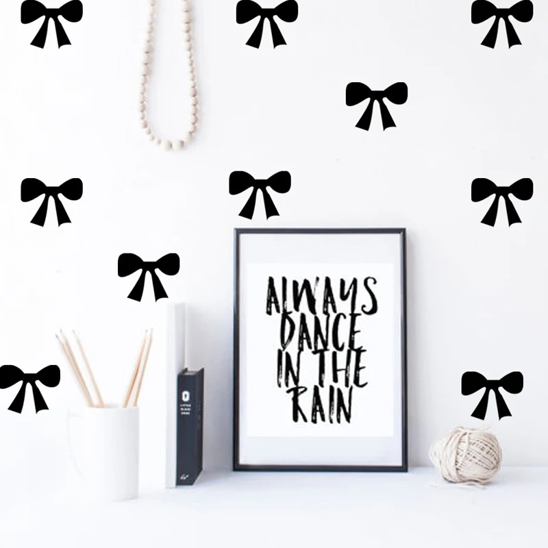 Tofok 9 قطعة/المجموعة Bowknot ملصقات الحائط الشمال بسيطة نمط المنزل الديكور الأطفال غرفة المعيشة غرفة طالب عنبر جدار الشارات