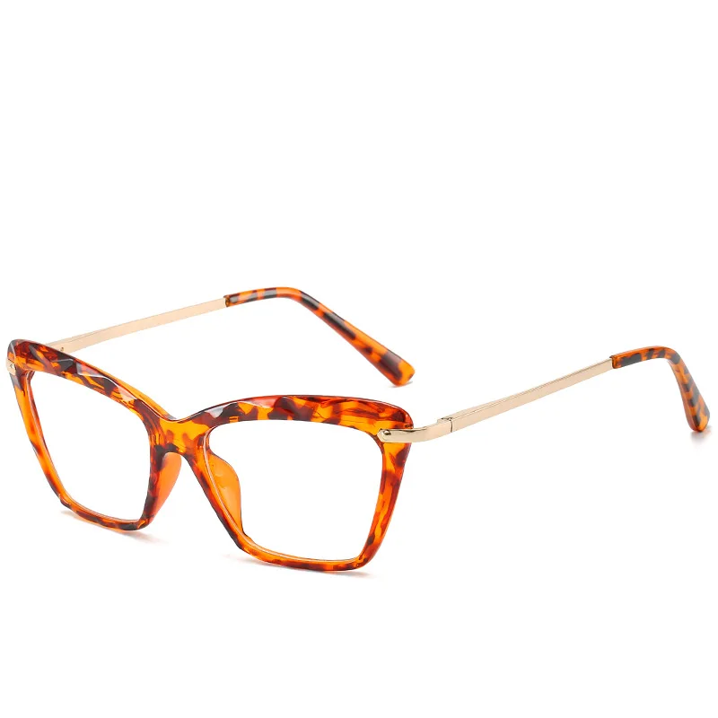 Kottdo Metal Square Women Eyeglasses Spectacle Frame Clear Designer Optical Glasses Frames Computer Eye Glasses - Цвет оправы: Leopard