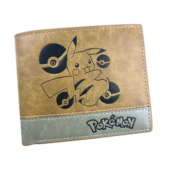 

Lovely Cartoon Pikachu Wallets Japanese Anime Pokemon Embossing Leather Purse Card Holder Dollar Price carteira Wallet