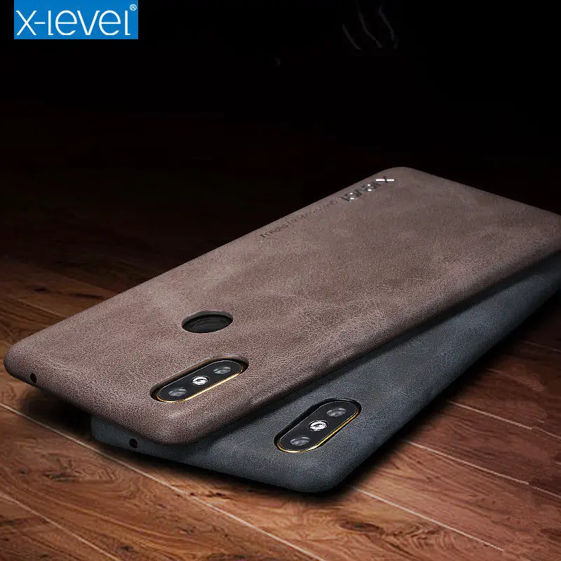 

For Xiaomi Mix 8 2s A2 Lite Redmi Note 5 Flexible Retro vintage Business Leather Back case cover