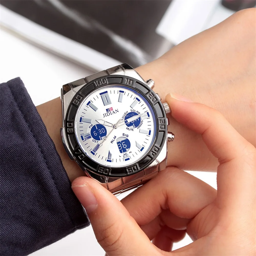 

2019 Fashion Men's Watch Stainless Steel Band Business Analog Quartz High Quality Watches Gifts For Man relogio masculino Q5