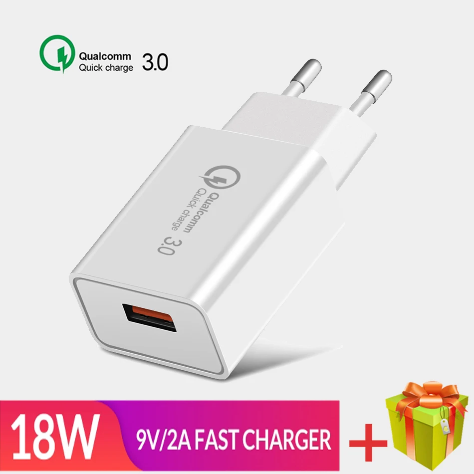 

Wall Cell Charger Fast Charge QC 3.0 USB Power Adapter Charging Plug For iphone SE 8 XS Max Huawei Y6 P8 lite Samsung S9 S8 HTC