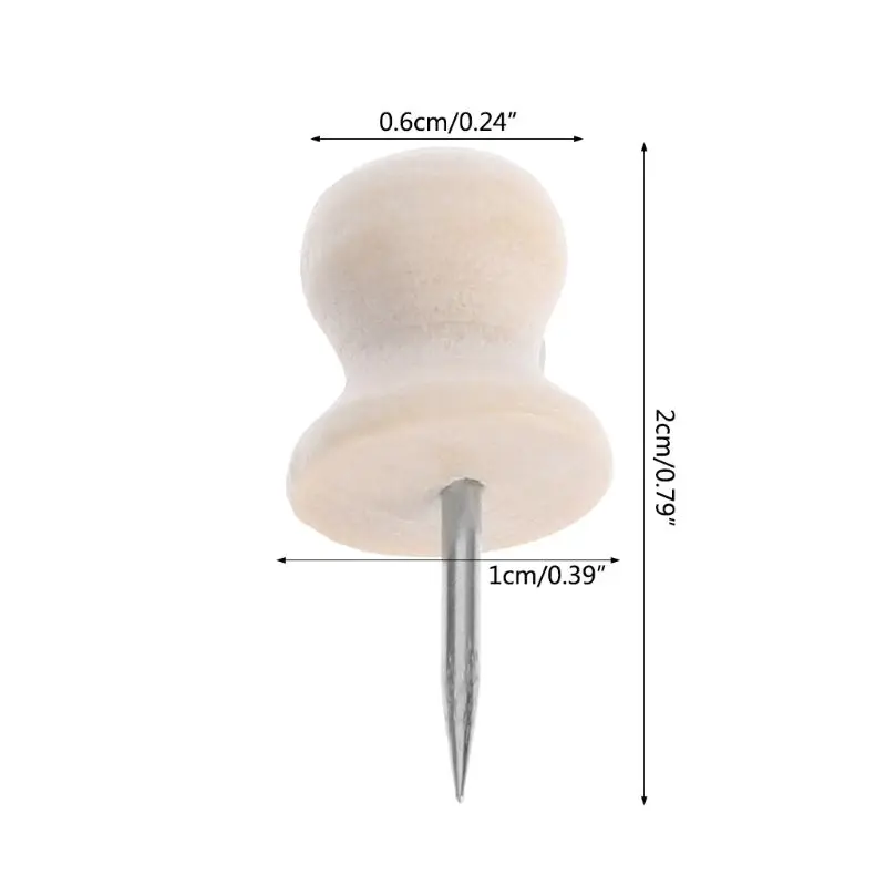 50 шт. соломенная шляпа деревянный Thumbtack творческий декоративный Рисунок булавок дерева голова