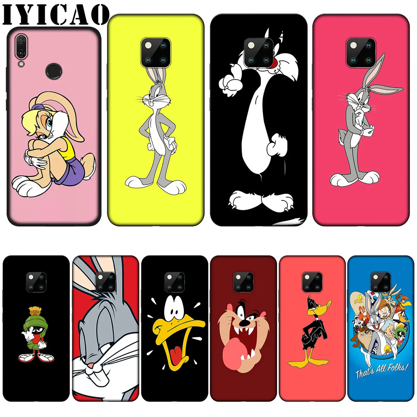 

Looney Tunes Pattern Silicone Soft Case for Huawei Nova 5i 4 3 3i 2i 2 for Huawei Mate 30 20 10 Pro Lite Y9 Prime 2019