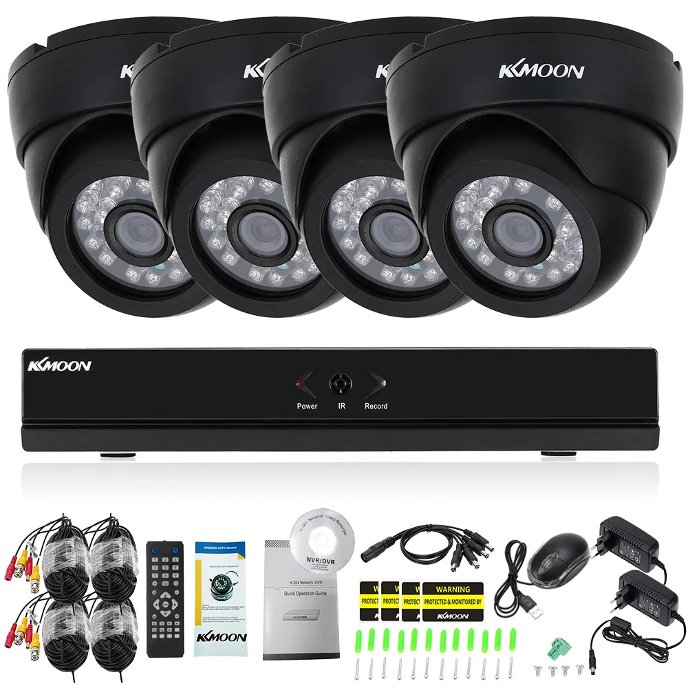 KKMOON 8CH H.264 960 H/D1 DVR система безопасности с 4 шт 800TVL IR-CUT камера ночного видения для домашнего видеонаблюдения