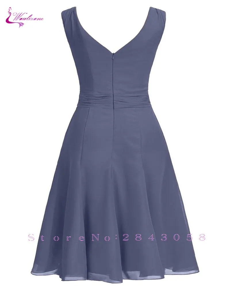 Waulizane Elegant Chiffon A-Line Prom Dresses  Zipper Sleeveless Formal Dresses 16 colors Available Customs Made Regular Sleeve