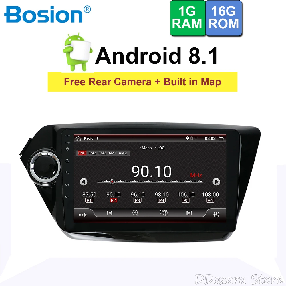 

2 din android 8.1 car radio for kia k2/RIO 2010-2015 with gps navigation wifi dab mirror link steering wheel control camera