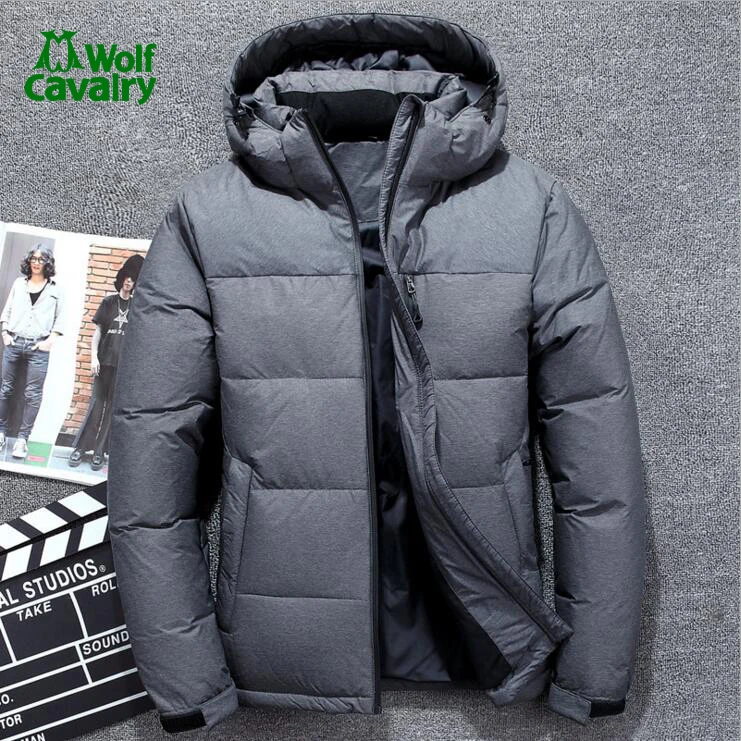 cavalrywolf  Winter Thickening Hooded Down Jackets Outdoor Sport Climbing Hiking Duck Down Jacket Men