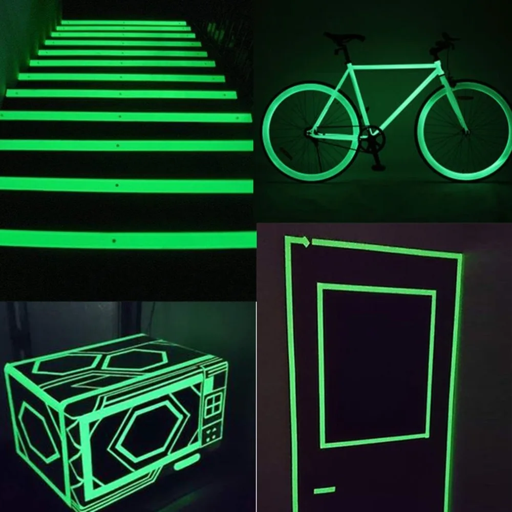 

White 10M 20mm 25mm Luminous Tape Self-adhesive Glow In Dark Safety Home Decorations Night Vision Security Bright warning labels
