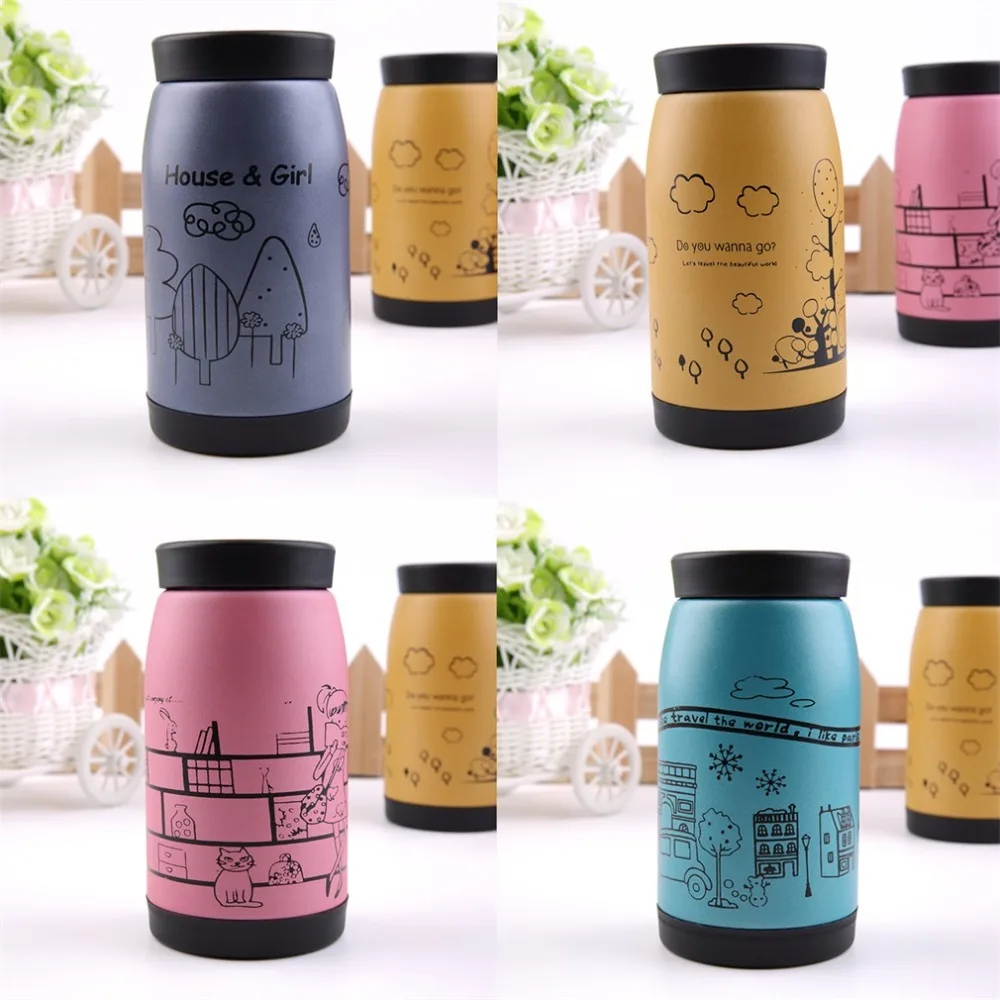 Korean Stainless Steel Tea Water Coffee Flask Vacuum Thermos Bottle Cup Mug new arrivalin Mugs