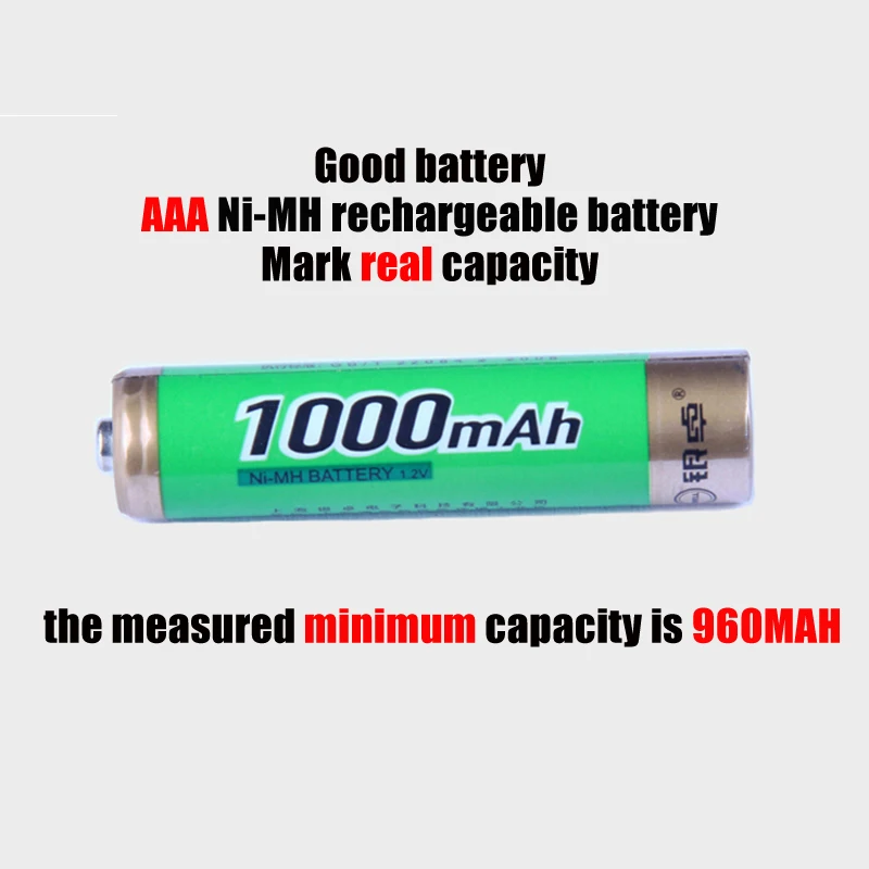 

Wholesale AAA Ni-Mh Battery 1.2V 1000mAh AAA NiMh Rechargeable Battery With High Quality Actual Measured Capacity
