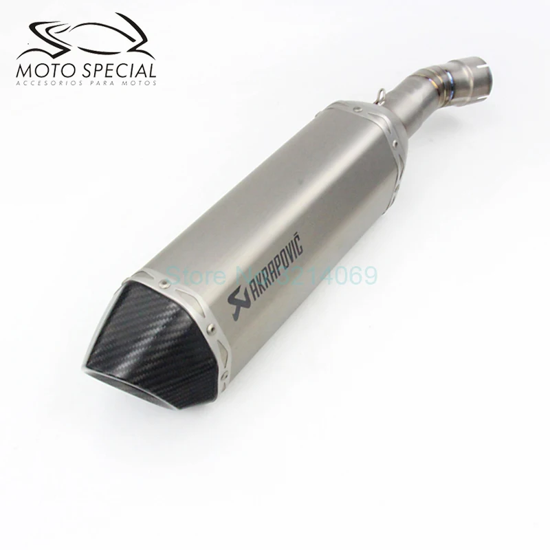 

Laser Marking Titanium Alloy Akrapovic Motorcycle Exhaust Muffler Escape For F800GS F700GS F650GS Carbon Fiber Tip Tail Pipe