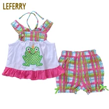 

New Summer Baby Girls Clothing Set Sleevelesss T Shirt + Plaid Shorts Newborn Infant Clothing Toddler Girls Baby Clothes Cotton