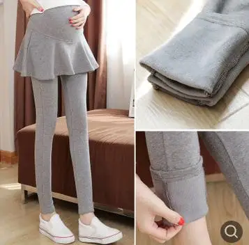 High Waist Culottes Fake-two-Piece Maternity Leggings 2019 Autumn Winter Warm Pregnancy Belly Pants for Pregnant Women SH-8591