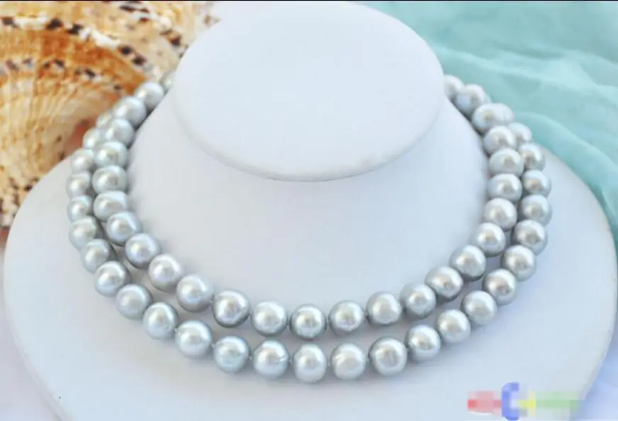 

Hot sale new Style >>>>> P5318 32" 12mm ROUND GRAY Freshwater cultured PEARL NECKLACE