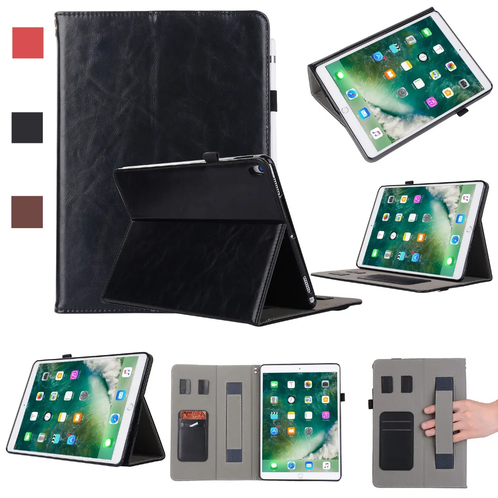 

For Apple iPad Pro 10.5 inch 2017 Case With Pencil Holder Hand Strap A1701 A1709 Auto Wake Tablet Cover For Apple iPad Pro 10.5