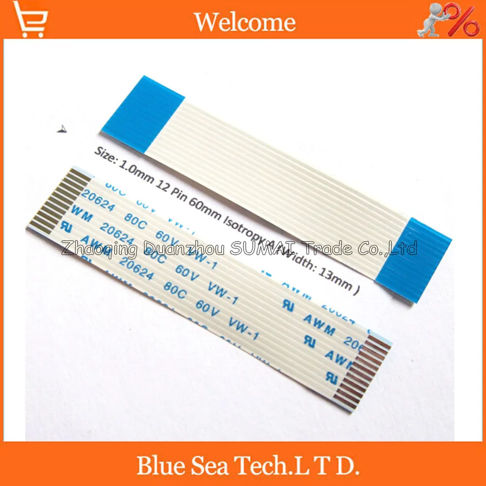 

12Pin FFC/FPC Flexible Flat Cable 1.0mm pitch 12 pin 60mm Isotropy A or Anisotropy B cable,AWM 20624,80C 60V VW-1
