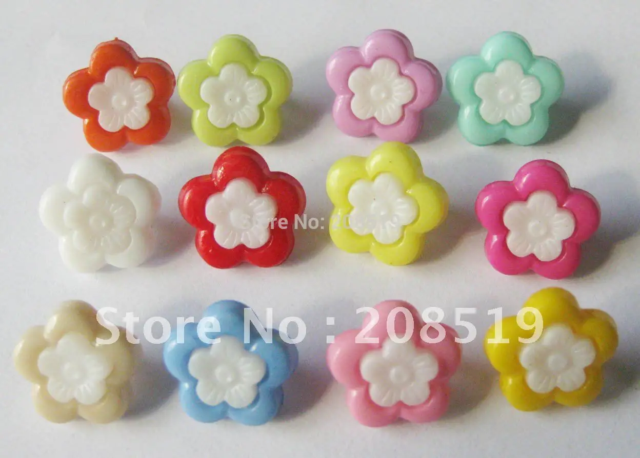 NB0095 модные кнопки смешанные 400 шт 15 мм Декор Цветок комбинированная Кнопка ремесла