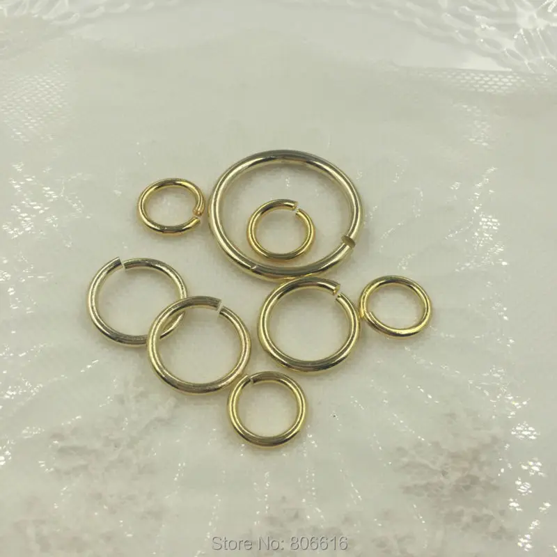 13mm 18mm 30mm Gold Color Plated Aluminum Jump Rings & Split Rings