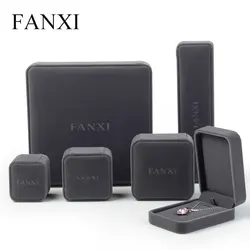 FANXI серый плюшевый тканевый ювелирный Подарочный ящик для сережек ожерелье кольцо браслет упаковка коробка-органайзер для ювелирных