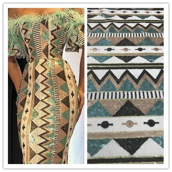 

Fashion Embroidered African Tulle Lace Fabric High Quality African Lace Fabric With Sequins lace material For Nigerian Women