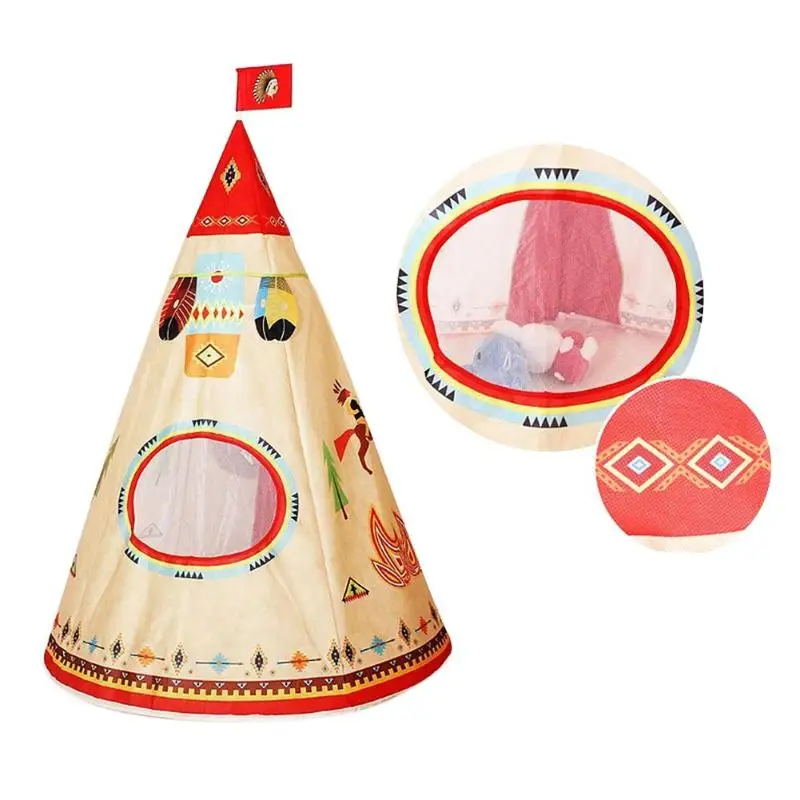 Индийский стиль узор детская игрушка палатка Teepees безопасность tipi Портативный Крытый игры палатки открытый Tente Enfant игровой домик для детей