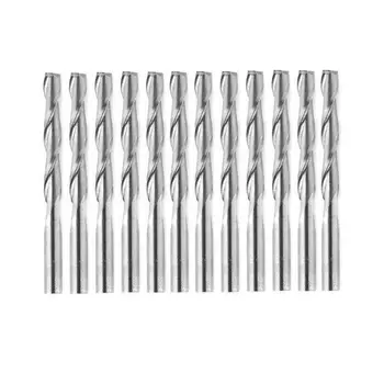 

10pcs 3.175mm Flat End Milling Spiral 2 Flutes CNC Engraving Bit Drill Bit Woodworking Drilling Rotary Tools