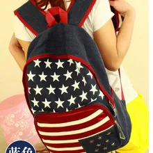 1 шт. флаг США 3D звезда заклепки полоса холст packbag флаг студенческий школьный рюкзак дорожная сумка рюкзак