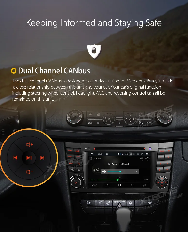 Clearance 7" Android 8.0 OS Car DVD Multimedia Navigation GPS Radio for Mercedes-Benz E-Class W211 2002-2008 (E200 E220 E240 E270 E280) 19