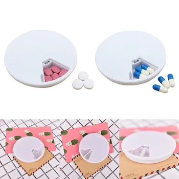 

Portable 7 Cells Pill Case Round Rotating Splitters Container Health Care Medicine Storage Box Pocket Drug Organizer