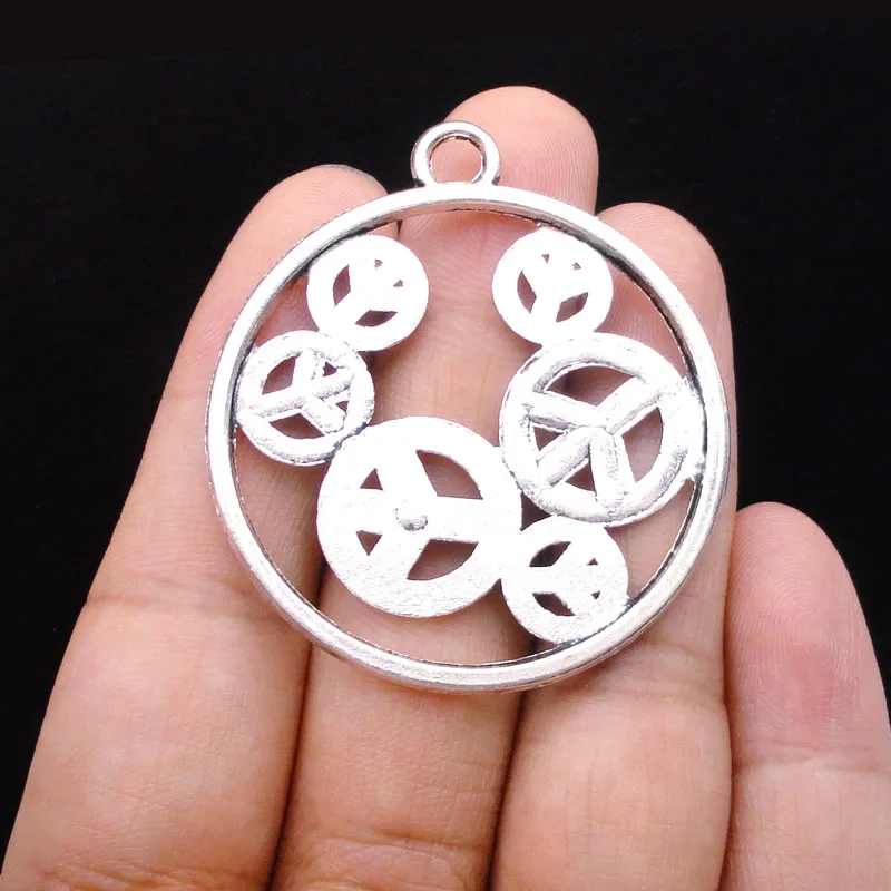 5 шт. подвеска из серебра в античном стиле 49 х43 мм|charm pendant|peace sign charmssign charm |