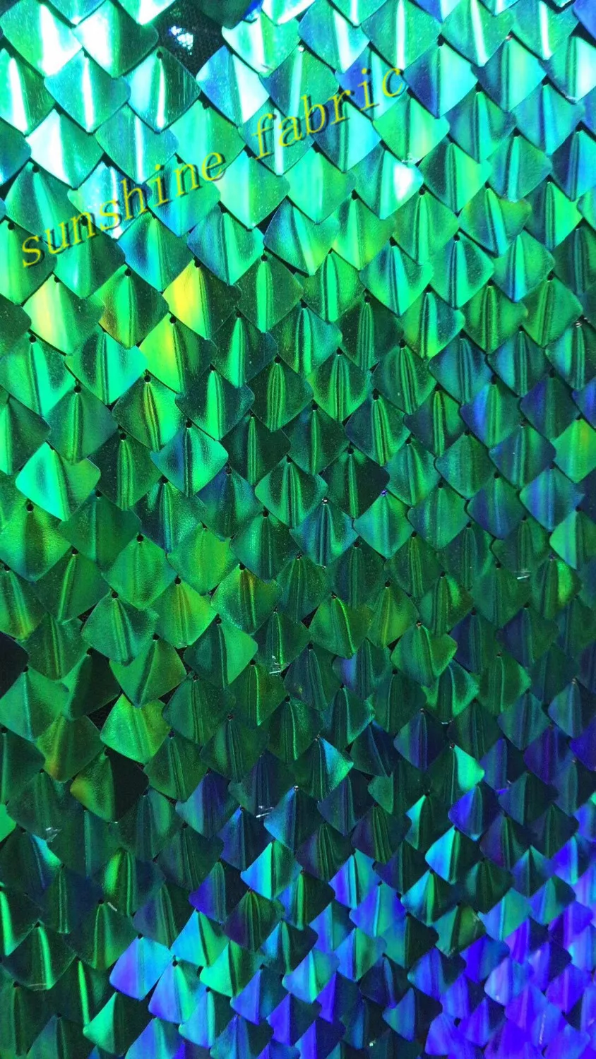 

Super quality lace fabric with sequins in colorful green for wedding party dress embroidery French tulle lace fabric