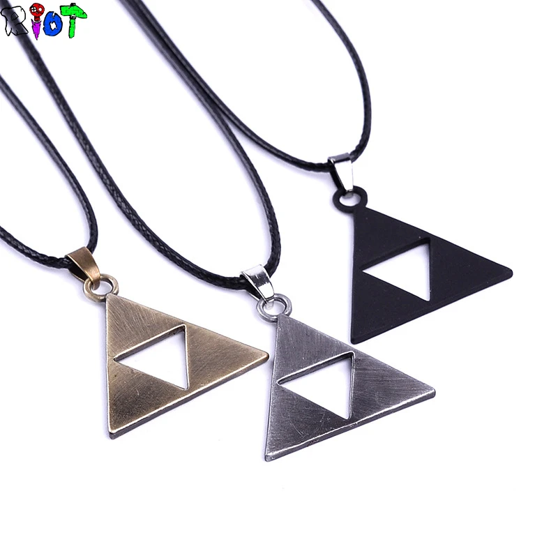 Légende de Zelda Triforce Design collier ras du cou corde chaîne Triangle  pendentif Zelda Logo 3 couleur mode bijoux charmes Fans cadeau | AliExpress