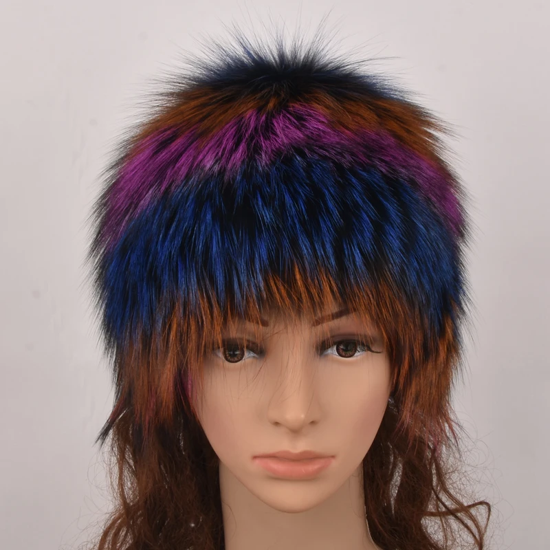 

100% Natural Silver Fox Fur Hat Women Winter Knitted Cap Women Hat Fox Fur Bomber Hat Female Ear Warm Winter Must