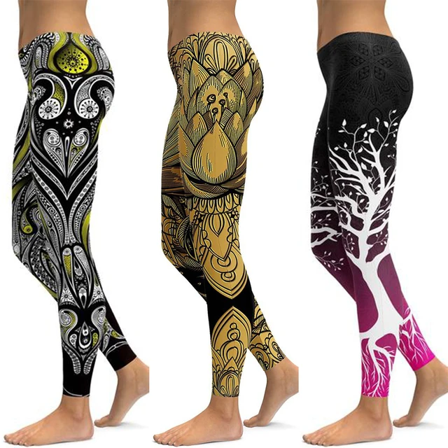 LI FI Print Yoga Pants Women Unique Fitness Leggings Workout Sports Running Leggings Sexy Push Up