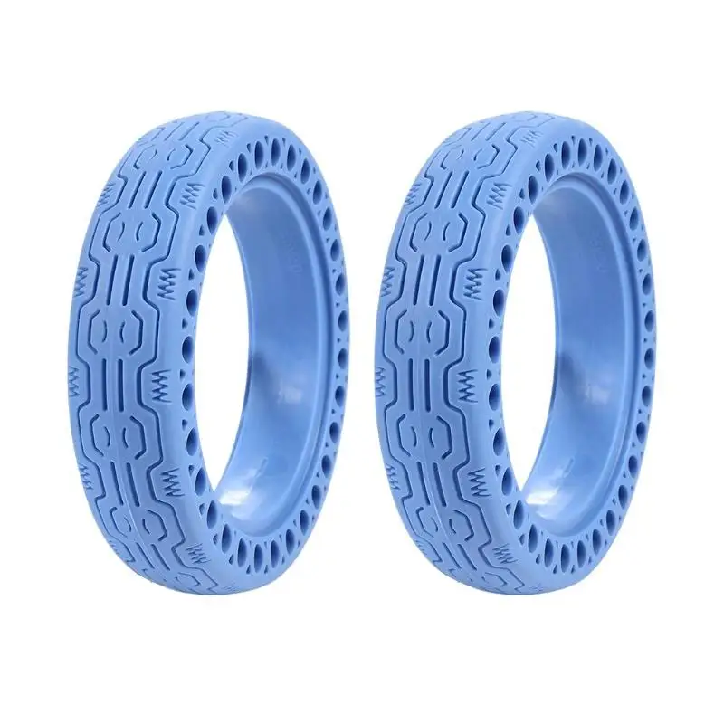 2pcs 8.5 inch Absorption Solid Tires for Electric Scooter Tackle for XIAOMI MIJIA PRO M365 Avoid Pneumatic Tyre Upgraded - Color: 2pcs Blue