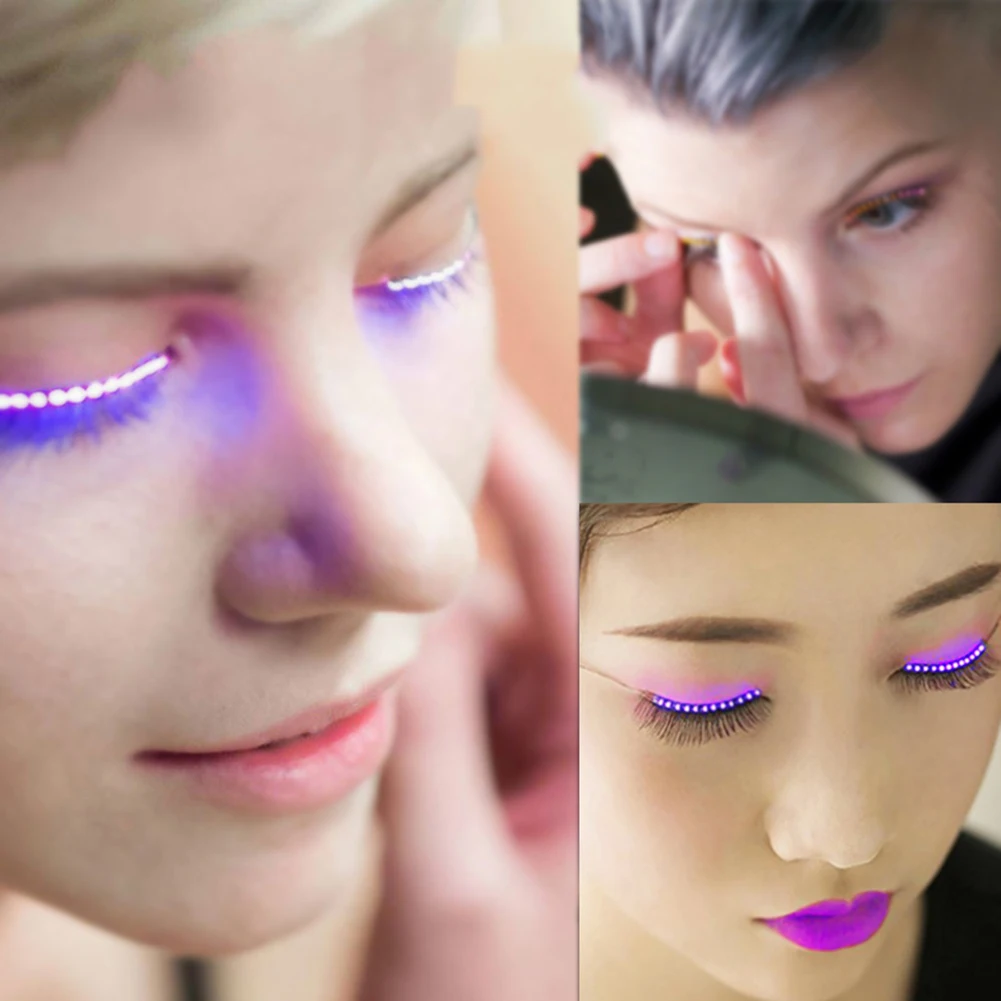 Buy LED Flashing Eyelid False Eyelashes Cosmetic