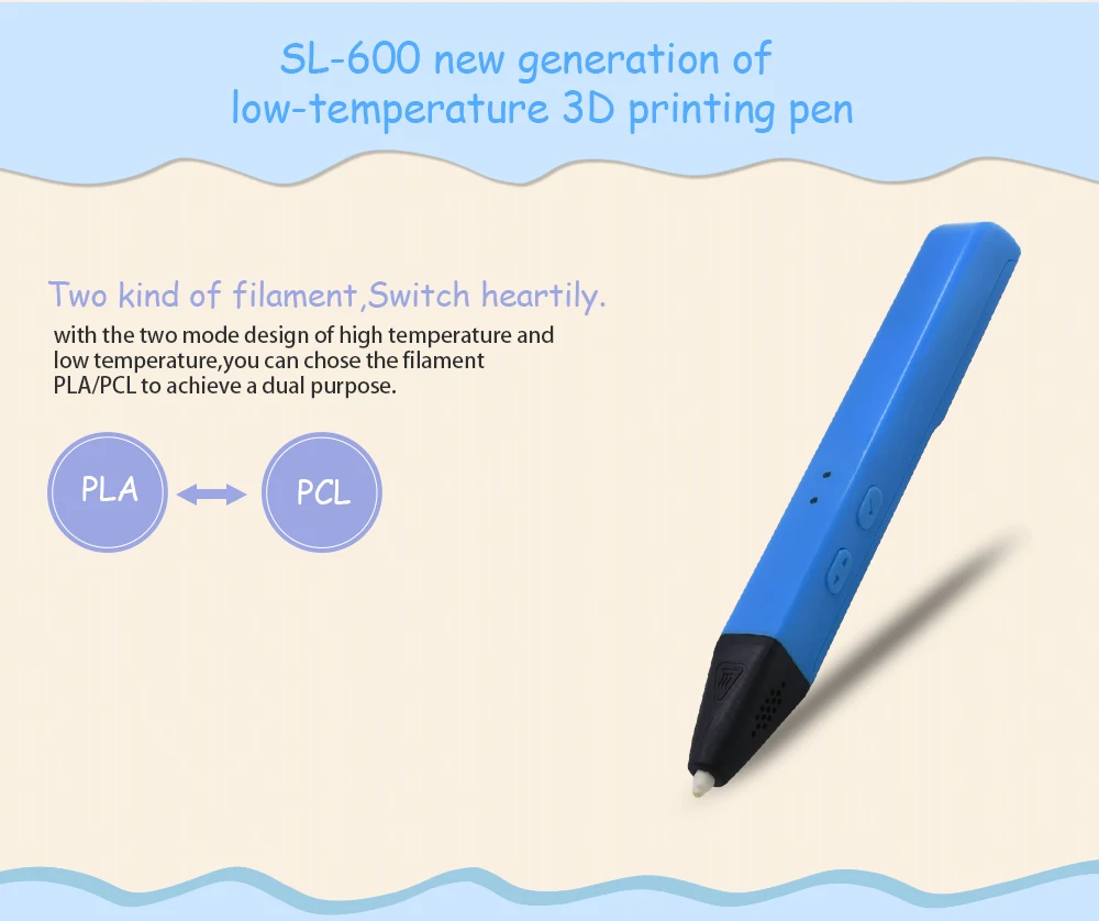 SUNLU завода sl-600 3D Ручка DIY модель MAGIC принтер с 1.75 мм pla pcl нити stylo 3D Рисунок Пластик карандаш для детей