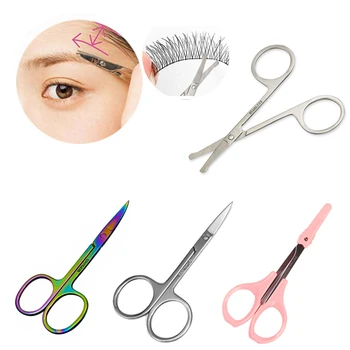 

1PCS Fashion Eyebrow Trimmer Stainless Steel Professional Eyebrow Shaver Eye Brow Nose Hair Scissors Eyelashes Extension Makeup