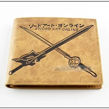 Хаки цвет аниме меч искусство онлайн kirigaya kazuto& Yuuki Асуна Марка PU короткий кошелек/кошелек тонкий тип