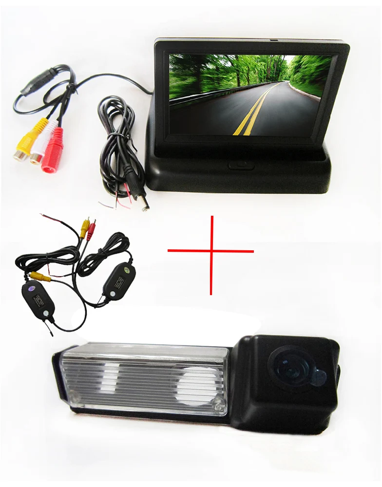 

Wireless Color CCD Car Rearview Camera for Mitsubishi Dakar Challenger Grandis Nativa Pajero Sport+4.3 Inch foldable LCD Monitor