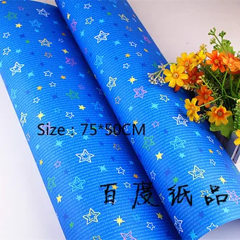 

Festive Party Supplies Event 75*50 cm paperboard Blue star Pentagon Packaging Background Wallpaper Gift Wrapping paper 10pc/Lot