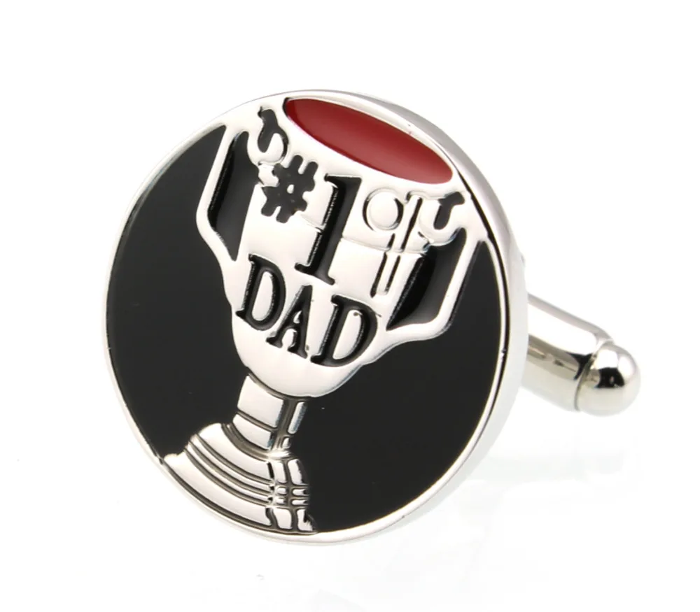 

Sunnylink Men's Cuff Links Gift for Dad Silver Black Red Cufflinks for shirt M1313 19mm