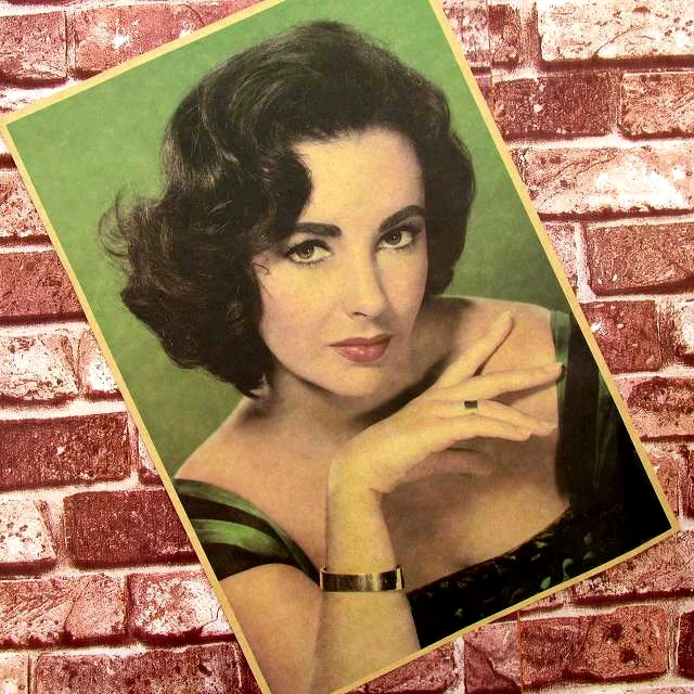 Elizabeth Taylor forever beauty portrait Ретро Винтажные Декоративные плакаты крафт для бара